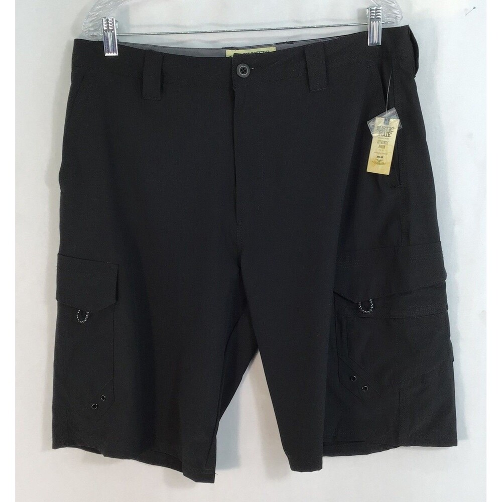NEW Black Cargo Hiking Shorts Mens Size 36 Black Ripstop Lightweight Water Repel